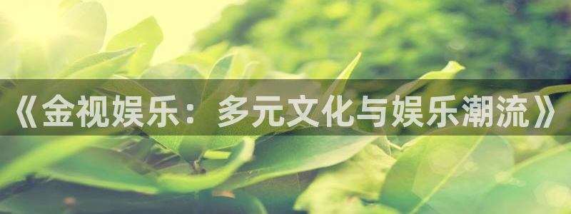 摩臣5平台软件：《金视娱乐：多元文化与娱乐潮流》